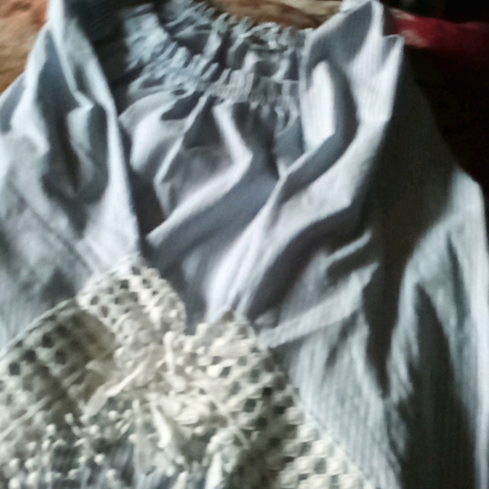 Blue pin stripe top